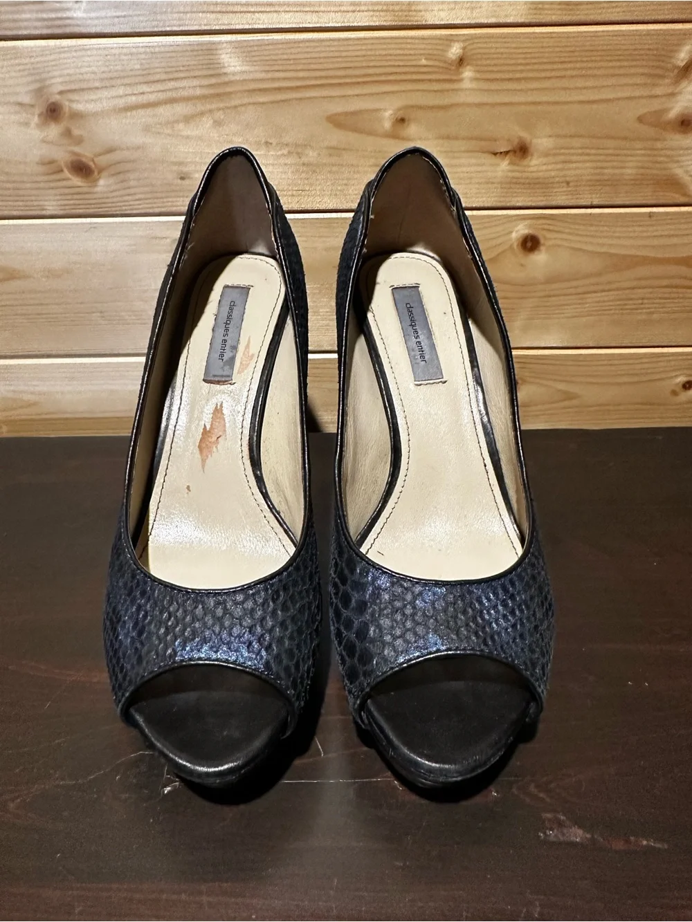Preloved Classiques Entier platform peep toe pumps size 6.5